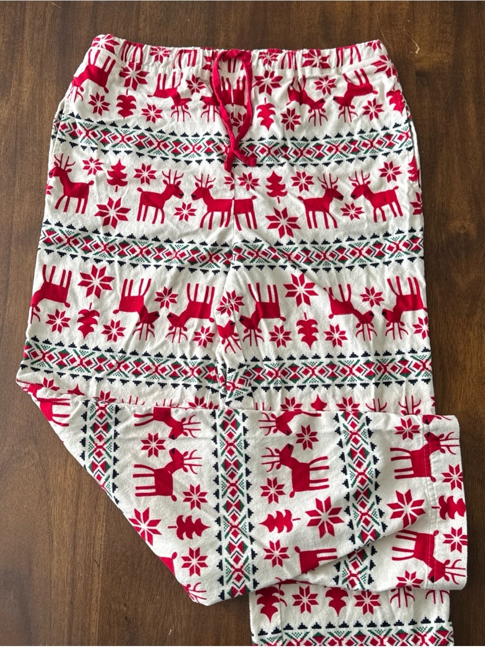 Hanna Andersson Unisex M Pajama Pants Relaxed Flannel Pockets Reindeer Lounge - Picture 2 of 7
